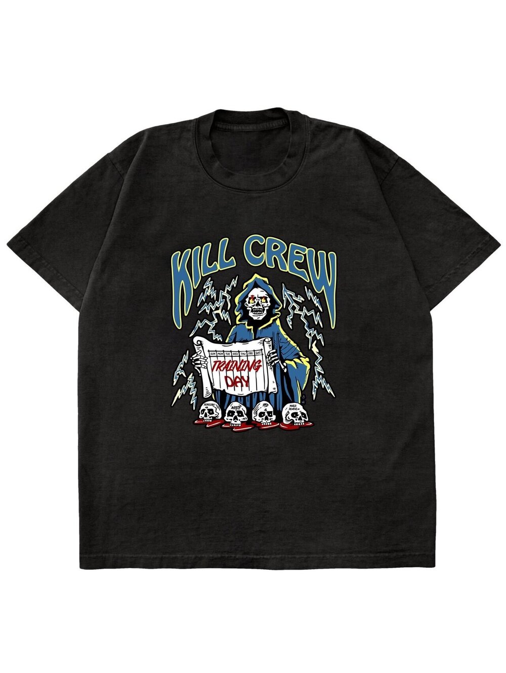 Kill Crew OVERSIZED TRAINING DAY T-SHIRT - BLACK Size XL